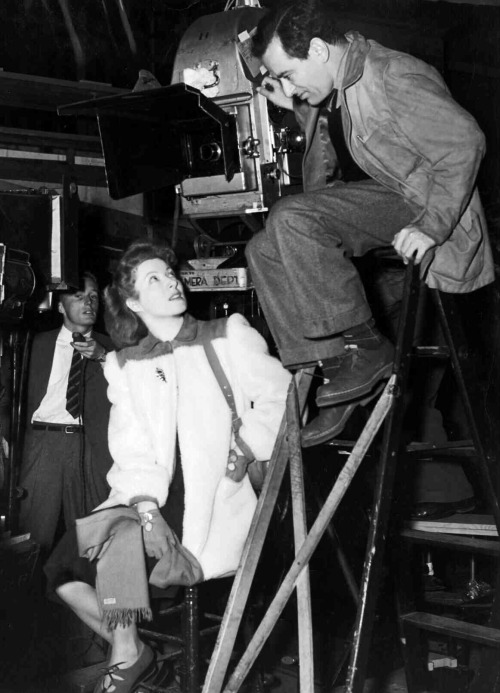 avasgal:Greer Garson and William Wyler on the set of Mrs....