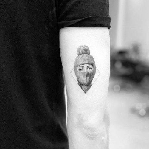 By Drag, done at Bang Bang Tattoo, Manhattan.... art;small;piero fornasetti;patriotic;single needle;tricep;tiny;ifttt;little;location;drag;italy;europe