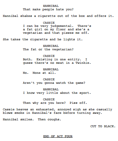 The Hannibal Fact File — The First Draft Of The Pilot Depicts How The...