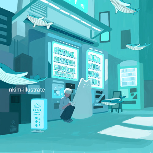 nkim-doodles:Cool Blue - Vending Machine