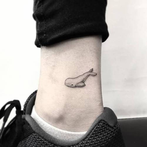 By Jin · Hoa Eternity, done at Mischief Tattoo, Manhattan.... small;jin;animal;beluga;tiny;ankle;ifttt;little;illustrative