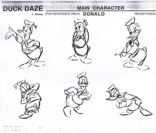 Traditional Animation — Donald Duck rough poses from the Disney ...