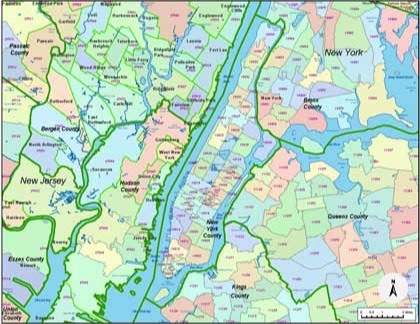 Maps, Maps, Maps! — Buy our editable high res New York County, NY zip...