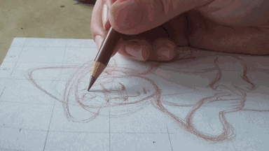 Gif of the sketching of the primary outline