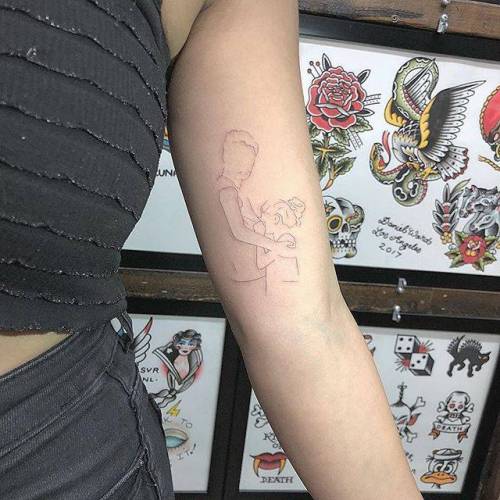 By Joey Hill, done at High Seas Tattoo Parlor, Los Angeles.... small;single needle;family;line art;inner arm;tiny;joeyhill;ifttt;little;medium size;other;fine line;children
