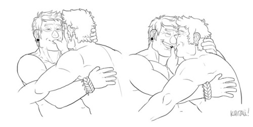 ahkaraii:Commission for @steampunch !! :DOld men in love...