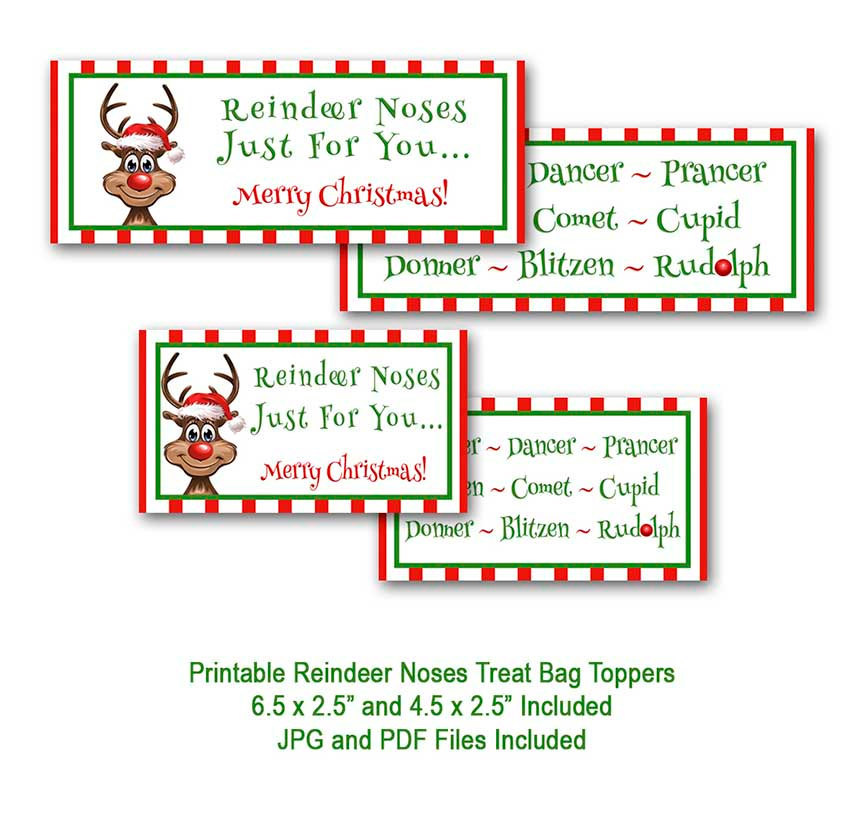 Your Printable Retailer Reindeer Noses Handle Bag Toppers photo relating to Reindeer Noses Printable identify Your Printable Retail outlet Reindeer Noses Take care of Bag Toppers