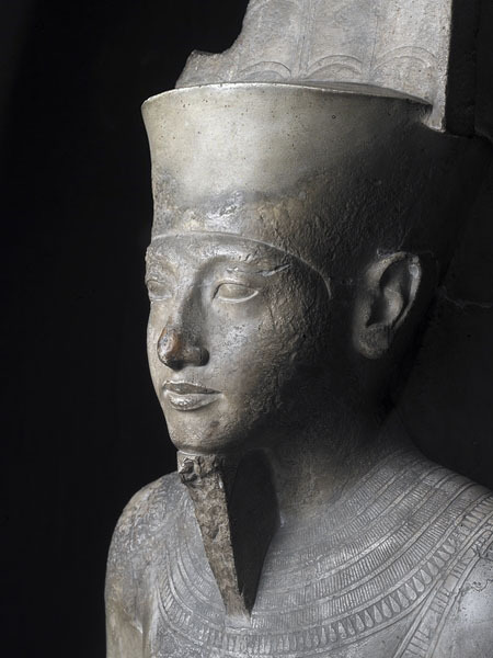 grandegyptianmuseum:Limestone statue of God Amun of Karnak,...