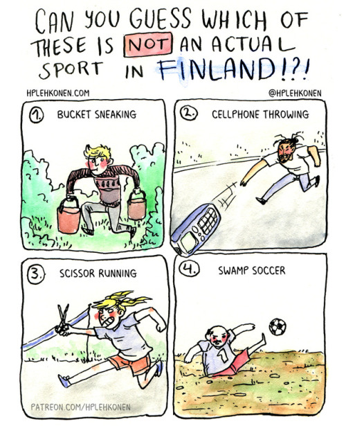 hplehkonen:Finland has too many weird sports. Can you guess...