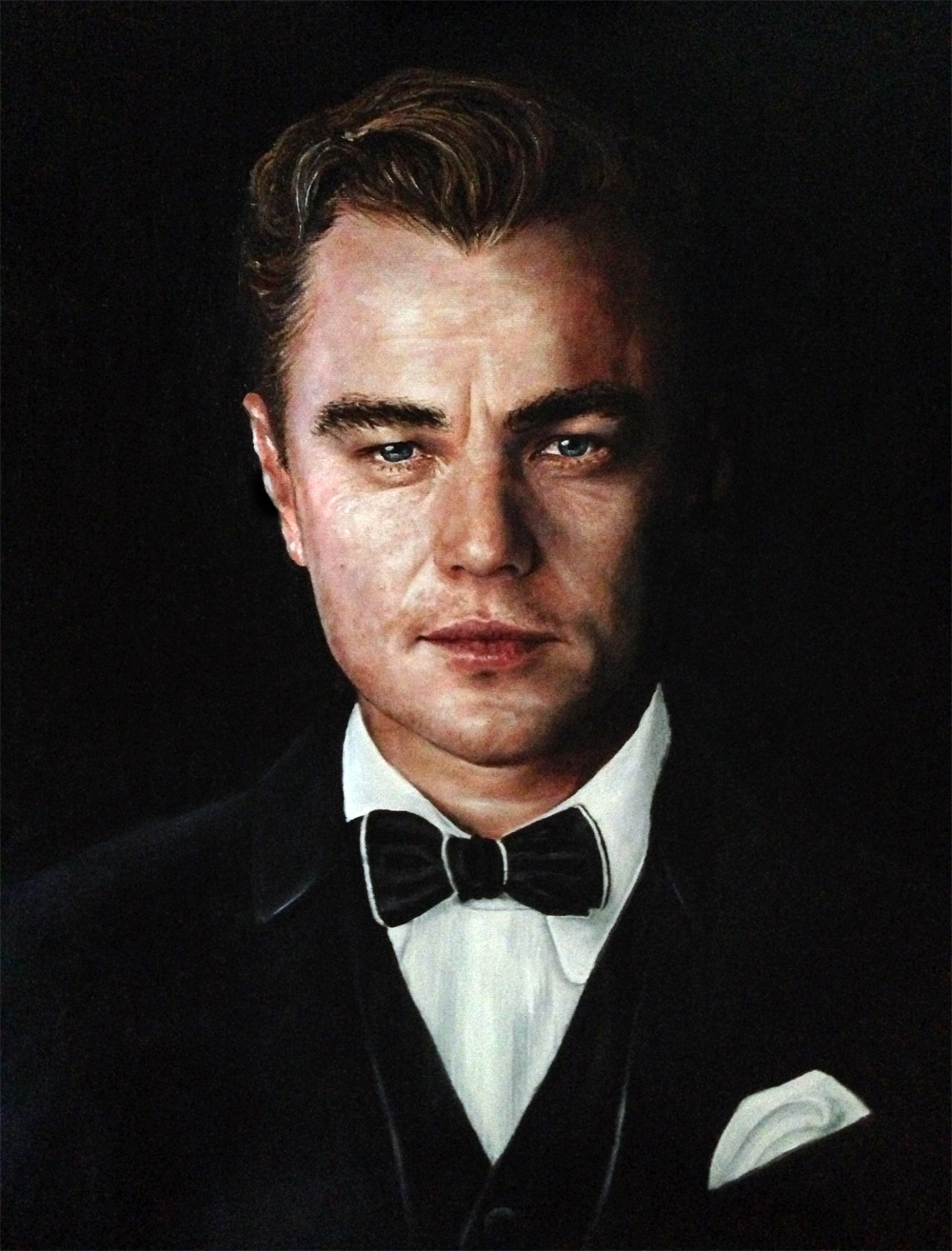 Desperate Icons: Oil painting of Leonardo DiCaprio as Jay Gatsby.