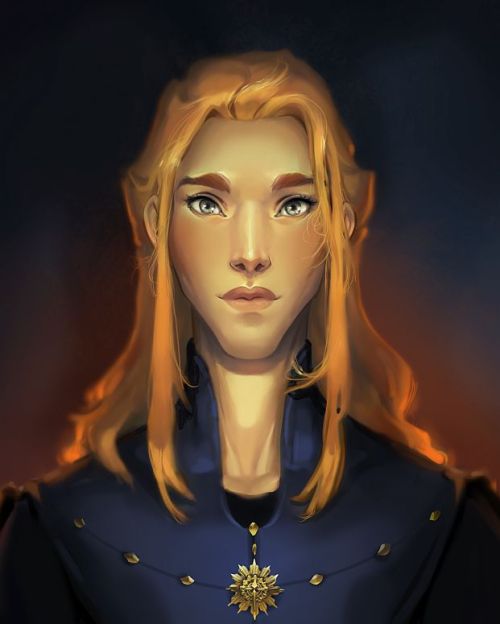 Some art of my cleric Cirian Aster.  Second portrait is older by...