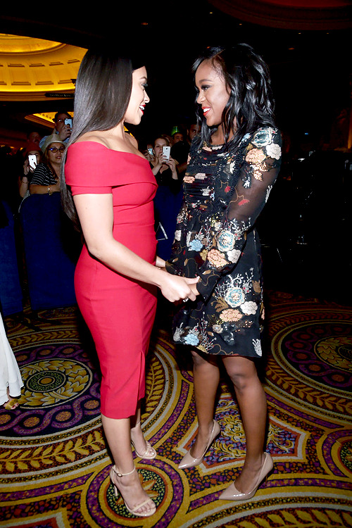 dailyajanaomiking:Gina Rodriguez and Aja Naomi King attend the...