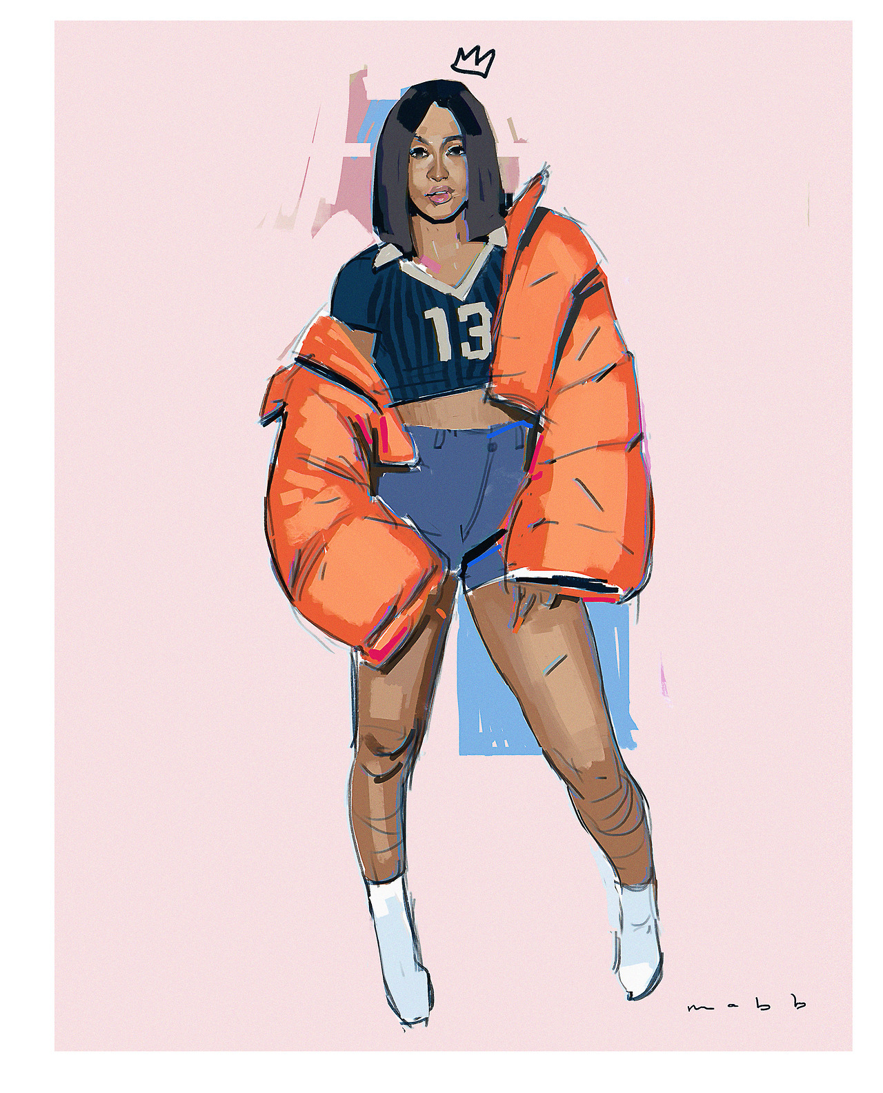 Cardi B Drawing Outline