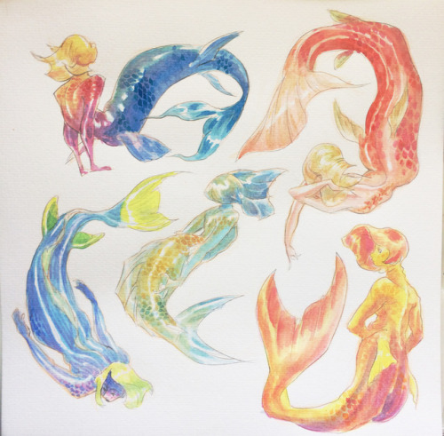 salamispots:Some casual merm sketches (sorta based off of...