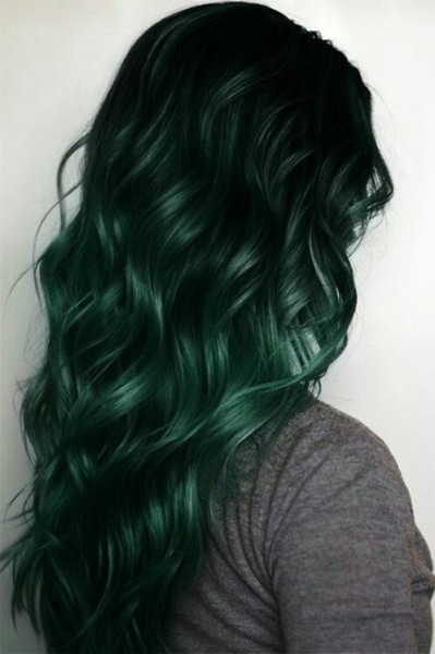 Green And Black Ombre Hair Tumblr