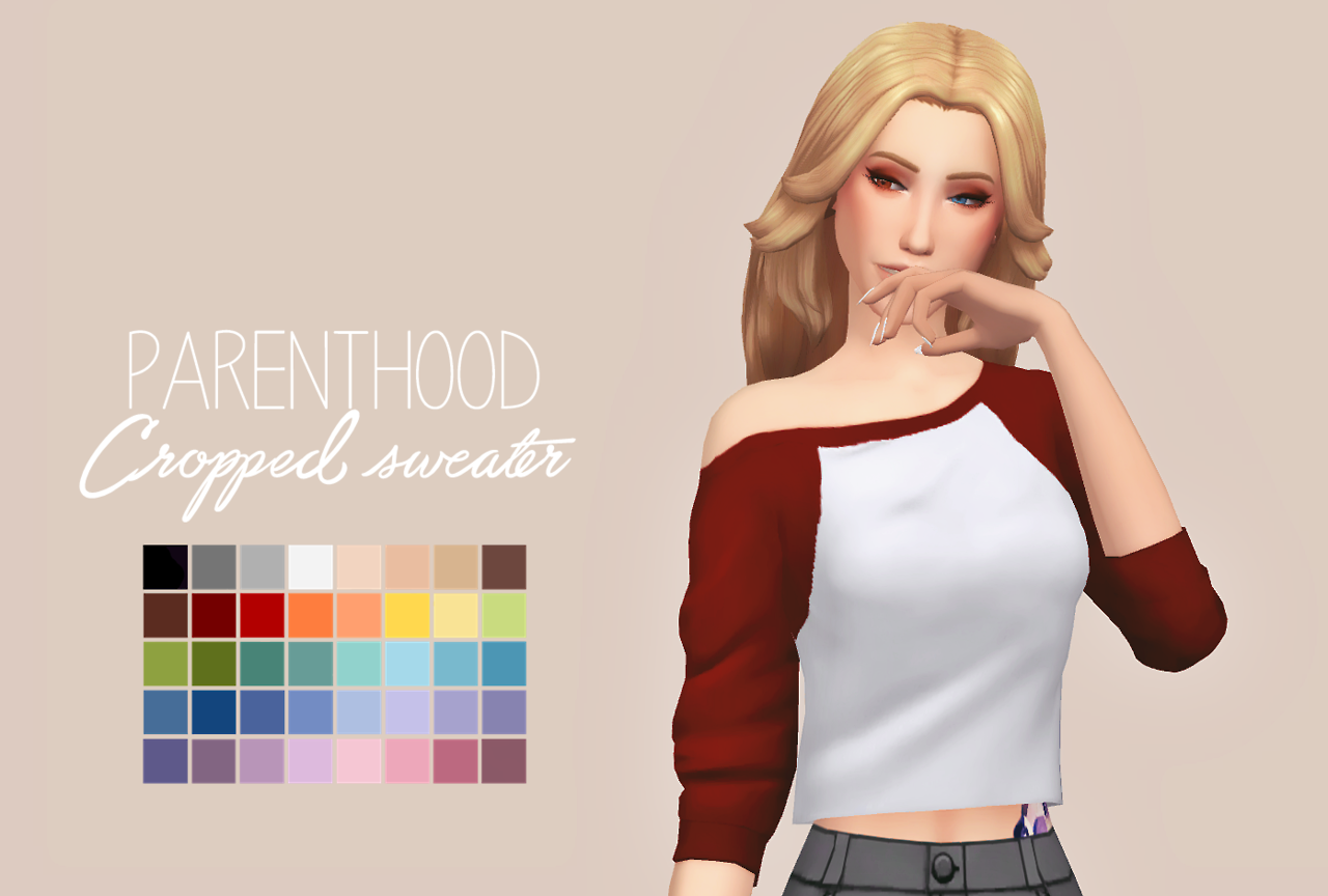Sims 4 Maxis Match Finds — Purrsephonesims Parenthood Cropped Sweater