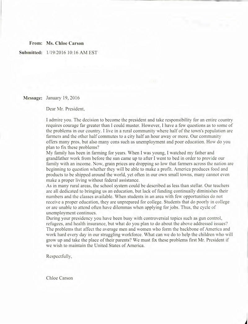 Format Letter To The President / Letter To University President Sample
