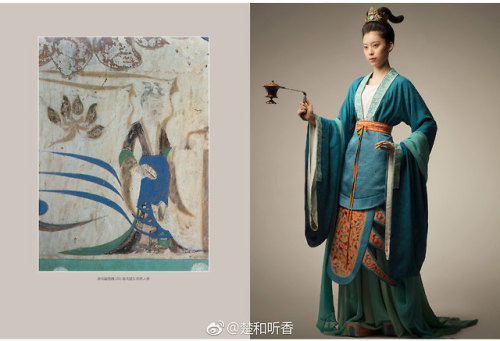 dressesofchina:Recreated Tang-dynasty outfits based on cave...