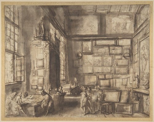 met-drawings-prints:Interior of a Picture Gallery by Hans...