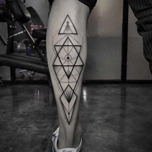 Calf Tattoo Dotwork Geometry | Best Tattoo Ideas Gallery