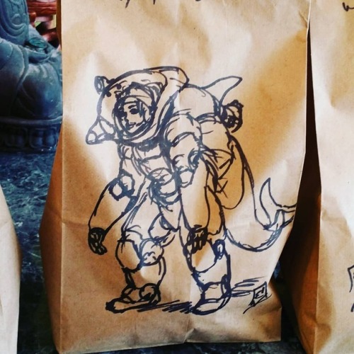 Sandwich bag sketches from the day, like how the first two came...