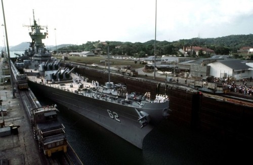 bmashine:American battleship USS New Jersey (BB-62) during...