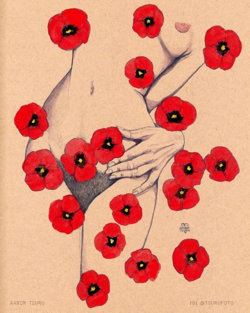 tsurufoto:poppies. --#art #painting #watercolor...