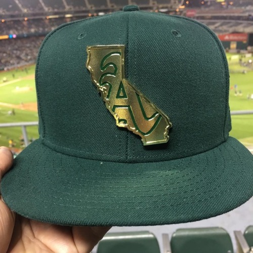 New lid for tonite Sandlot nite at the A’s! #greencollarbaseball...