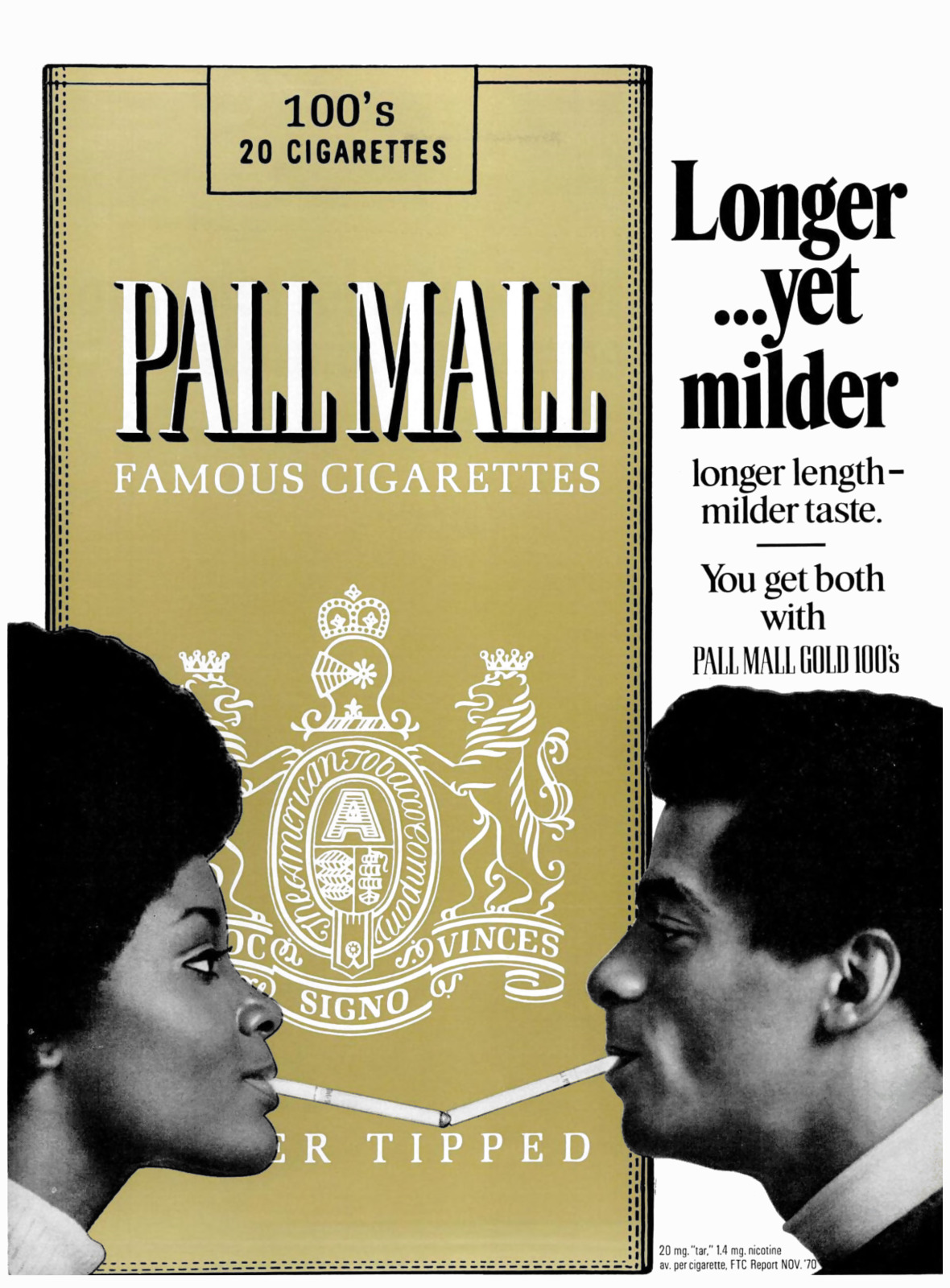 Pall Mall Gold 100s - 1971