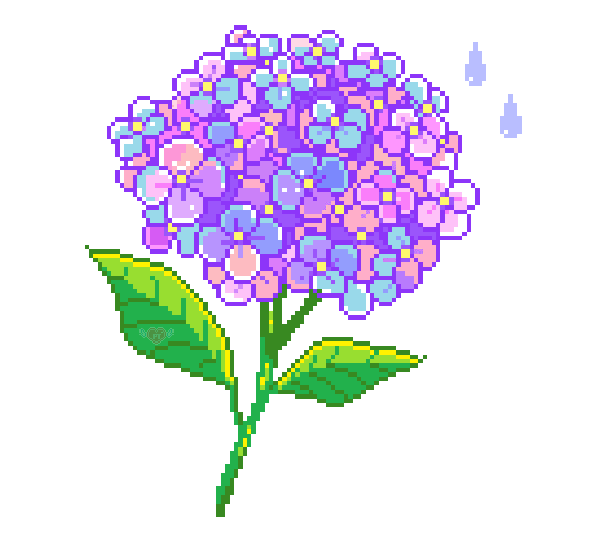 Purple Pixelated Flowers
