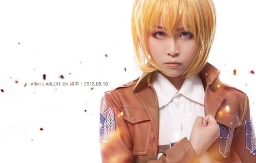 cosplayandanimes:Armin, Eren and Mikasa - Shingeki no...