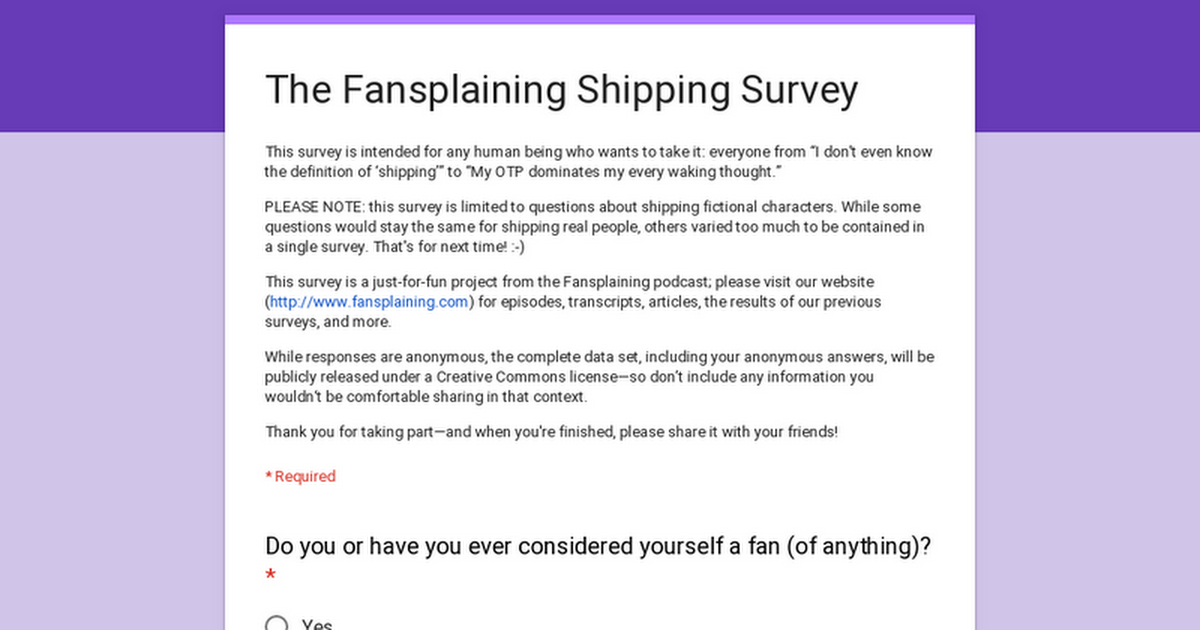 impostoradult:  smoakandarrow:  The Fansplaining Shipping Survey Got Ship Opinions?