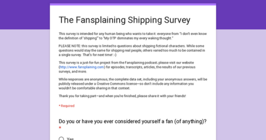 impostoradult:  smoakandarrow:  The Fansplaining Shipping Survey Got Ship Opinions? Help Fansplaining out by taking their Shipping Survey and feel free to spread the link around alll the shipdoms you enjoy. 🙂   Even if you don’t normally take fandom