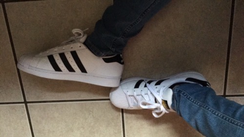 I love shoes sneakerhead adidas shell toes superstar bloody knuckles black and white stripes marvel dc comics purple hair my hairs black now tho selfie personal me so many tags