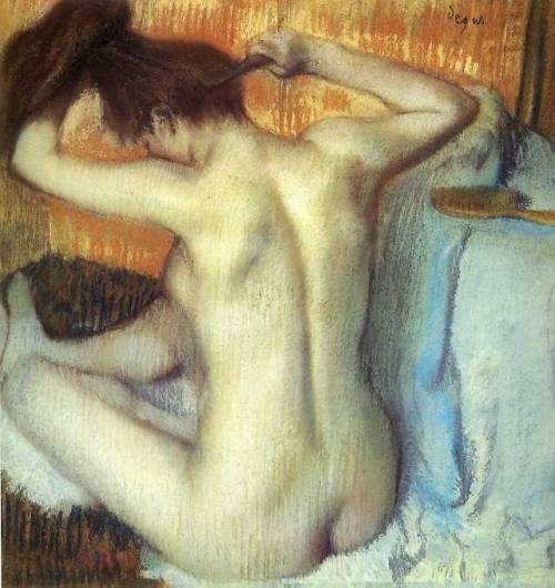 artist-degas:Woman Combing Her Hair, Edgar...