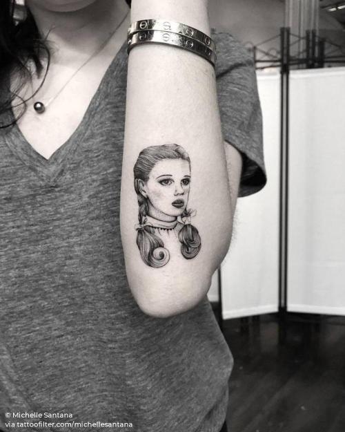 By Michelle Santana, done in Manhattan. http://ttoo.co/p/34812 dorothy gale;facebook;fictional character;film and book;forearm;illustrative;medium size;michellesantana;portrait;the wizard of oz characters;twitter;wizard of oz