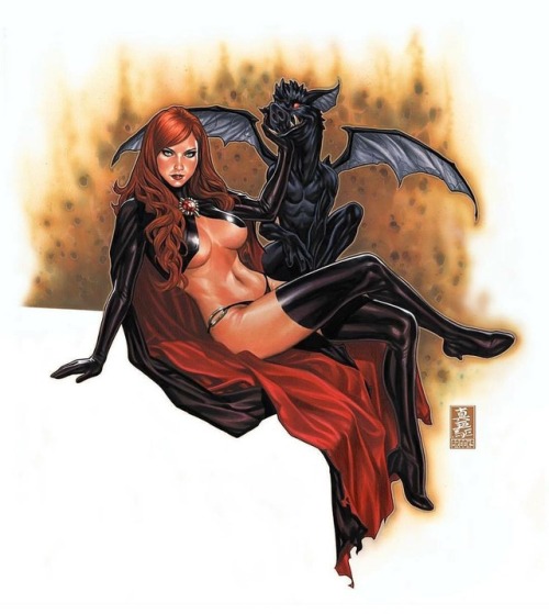 markbrooksart:A painting done for fun of the Goblin Queen....