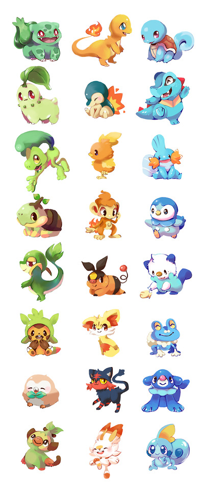 Welcome! — teatime-rabbit: I drew all the starter pokemon!