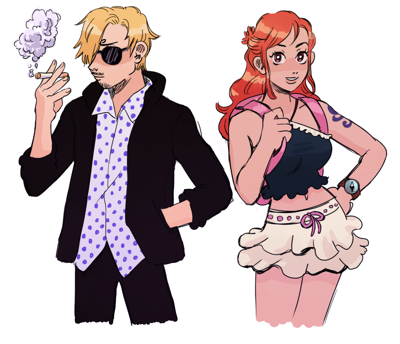 Sanji and Nami • rhyodacite: so I’m completely in love with nami...