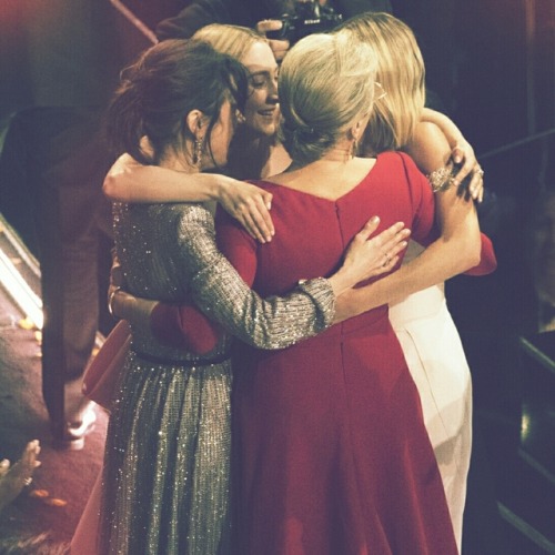 why-everything:Saoirse, Margot, Sally and Meryl hugging after...