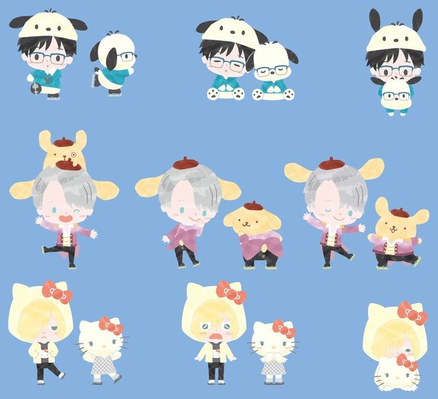 yuri on ice x sanrio characters