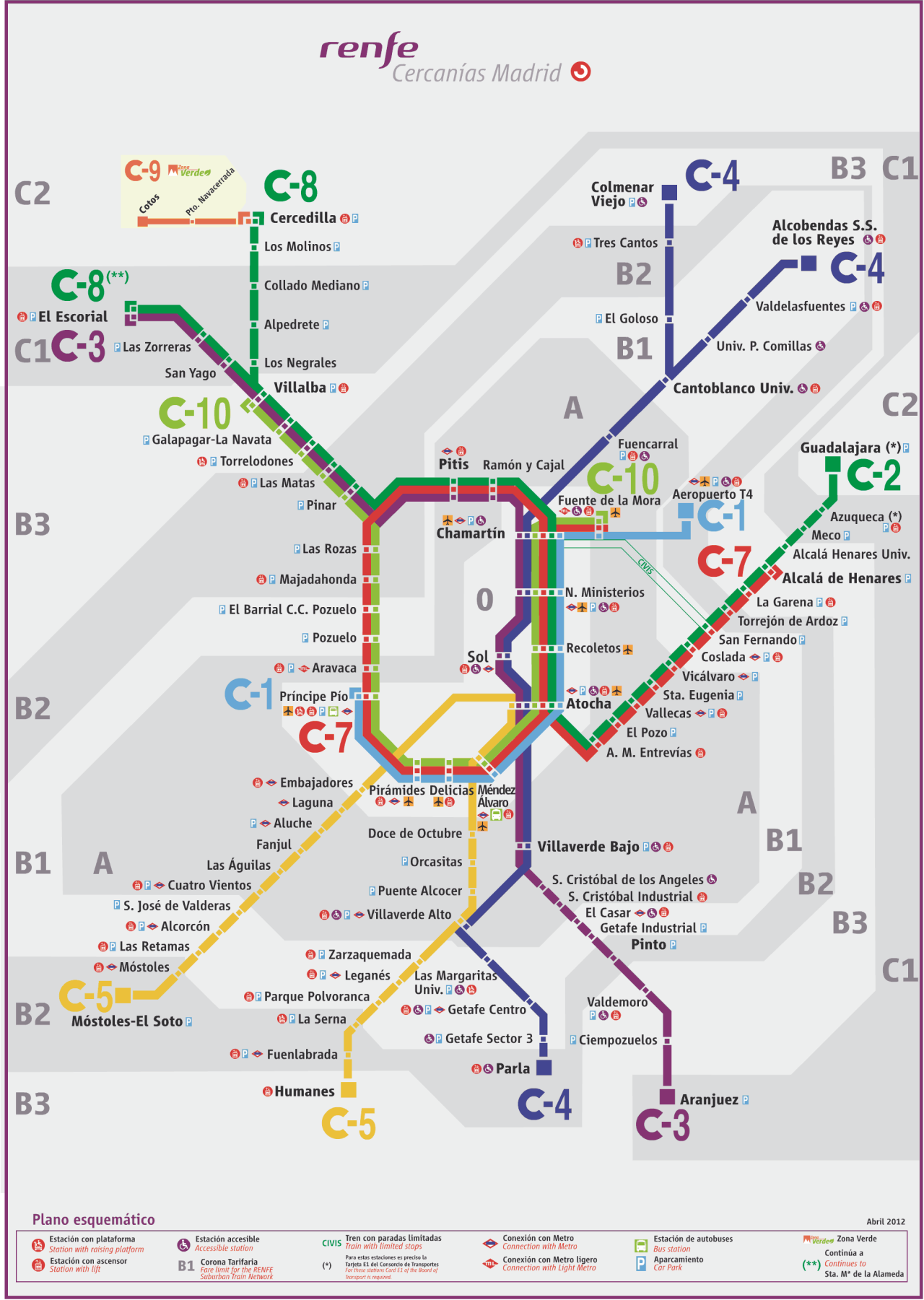 Official Map: RENFE Cercanías Madrid Commuter... - Transit ...