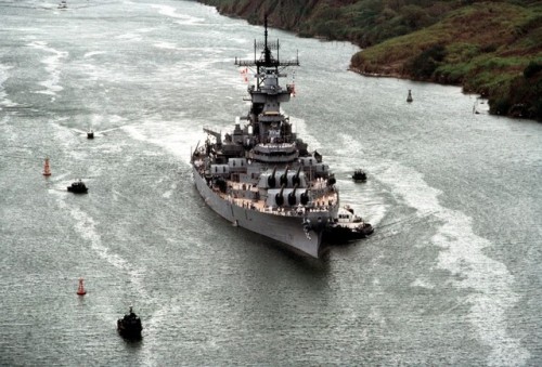 bmashine:American battleship USS New Jersey (BB-62) during...