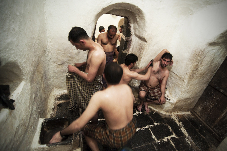 Via Adam Reynolds “Yemeni men being washed in a bathhouse, known as a hamam, in Sanaa’s Old City. ”