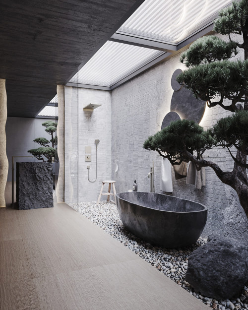 Darkly Designer Interiors Decked Out In Stone, Marble And...