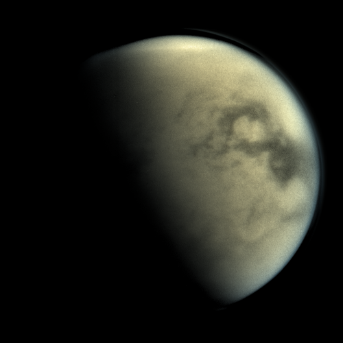 humanoidhistory:Titan, moon of Saturn, observed by the Cassini...