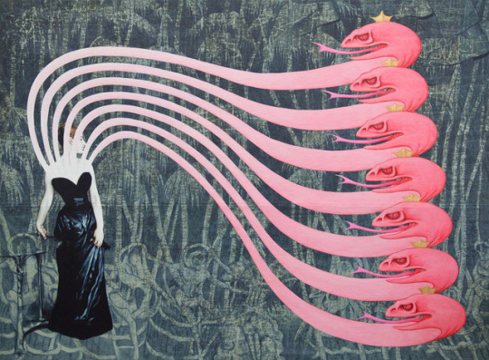 Jim Shaw (American, b. 1952), The Woman in the Wilderness, 2016. Acrylic on muslin, 48 x 66 in.