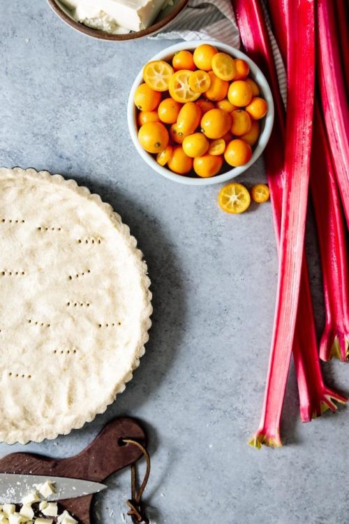 sweetoothgirl:Rhubarb White Chocolate Tart with Candied...