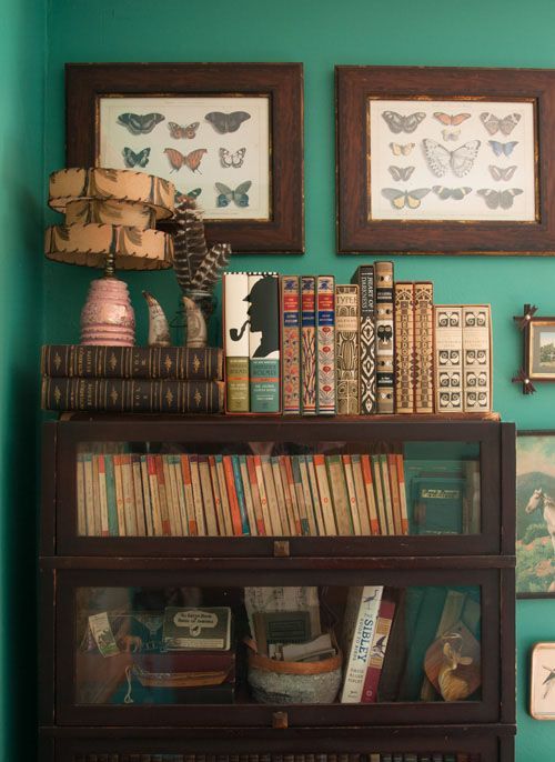 magicalhomestead:Beautiful vintage Barrister’s cabinet filled...