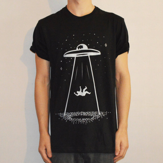 Custom Tees and T Shirts — Alien Abduction Spaceship T-shirt Hipster ...